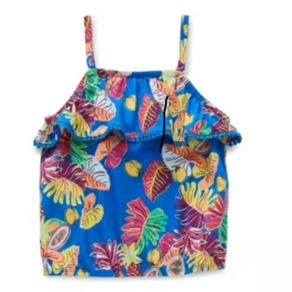 Thereabouts Tank Top Racing Blue Leaf